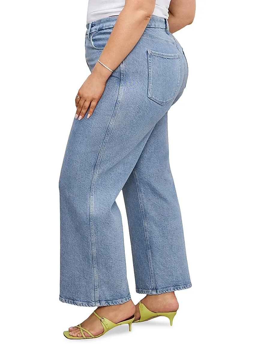 GOOD AMERICAN Women's Soft Tech Good Skate Wide Crop Jeans | Thumbnail 7 GOOD AMERICAN Women's Soft Tech Good Skate Wide Crop Jeans | Thumbnail 7