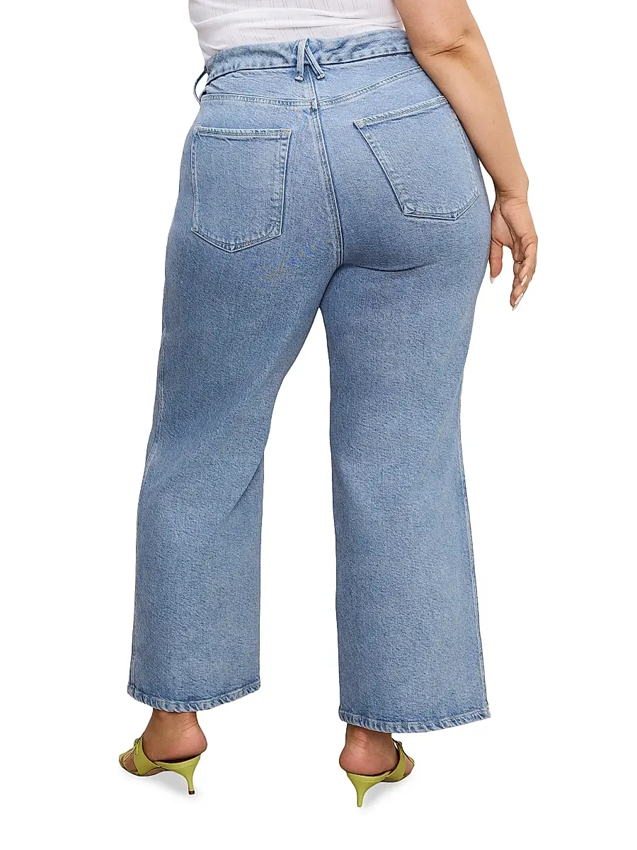 GOOD AMERICAN Women's Soft Tech Good Skate Wide Crop Jeans | Thumbnail 8 GOOD AMERICAN Women's Soft Tech Good Skate Wide Crop Jeans | Thumbnail 8