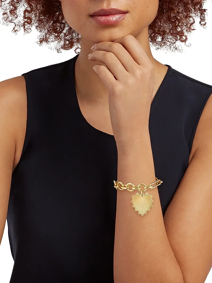 Foundrae Women's Heart Love Token 18K Yellow Gold Charm Bracelet - Yellow Gold | Thumbnail 2 Foundrae Women's Heart Love Token 18K Yellow Gold Charm Bracelet - Yellow Gold | Thumbnail 2