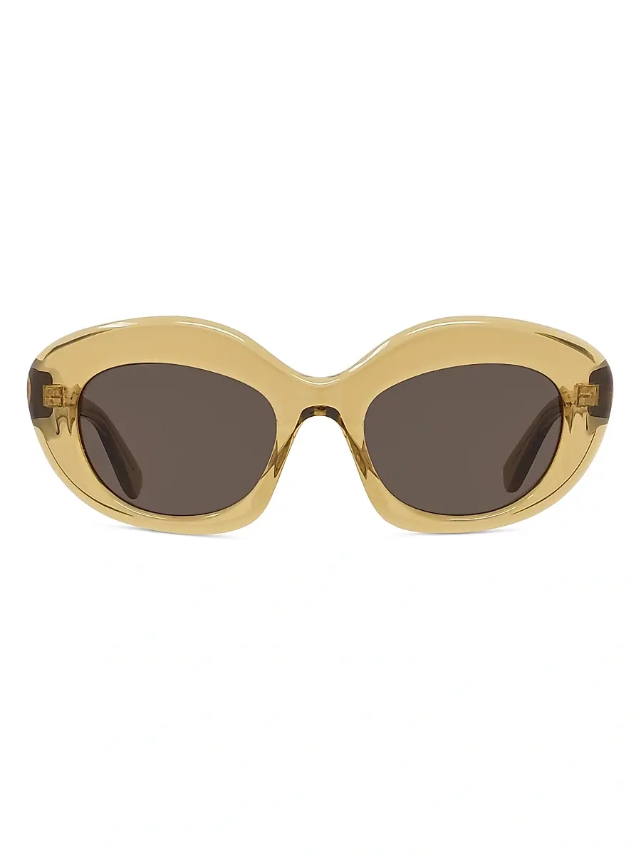 LOEWE Men's Curvy 51MM Cat-Eye Sunglasses - Dark Green Brown | Thumbnail 2