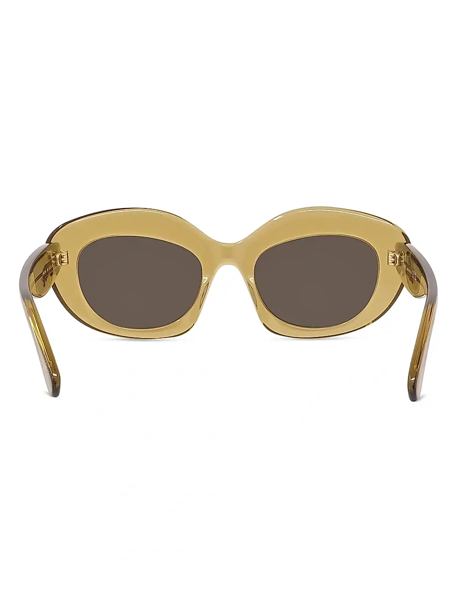 LOEWE Men's Curvy 51MM Cat-Eye Sunglasses - Dark Green Brown | Thumbnail 5