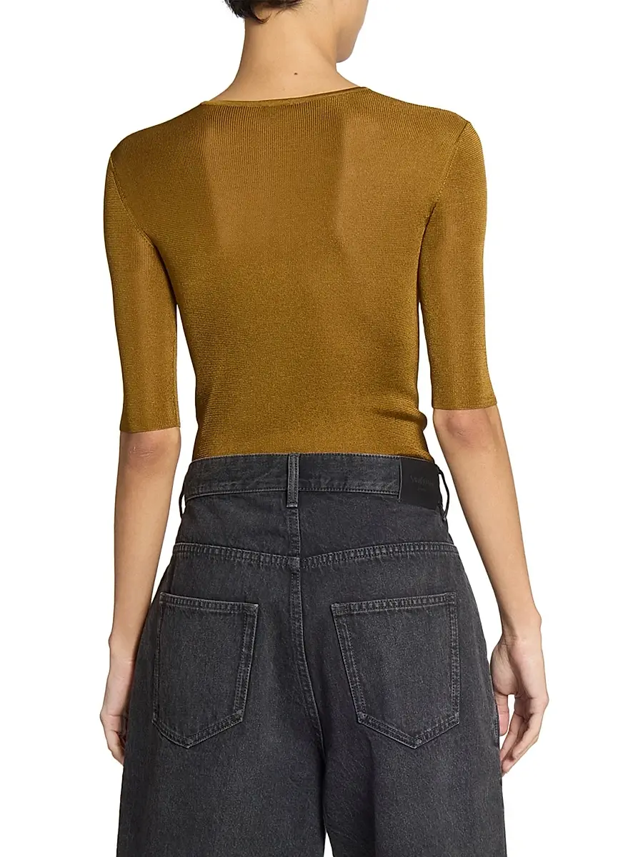 Saint Laurent Women's Cassandre Top in Knit - Mordore | Thumbnail 6