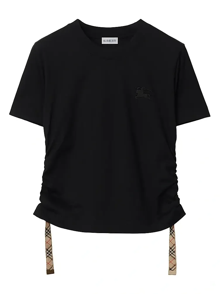 Women's Drawstring Logo Cotton T-Shirt Women's Drawstring Logo Cotton T-Shirt