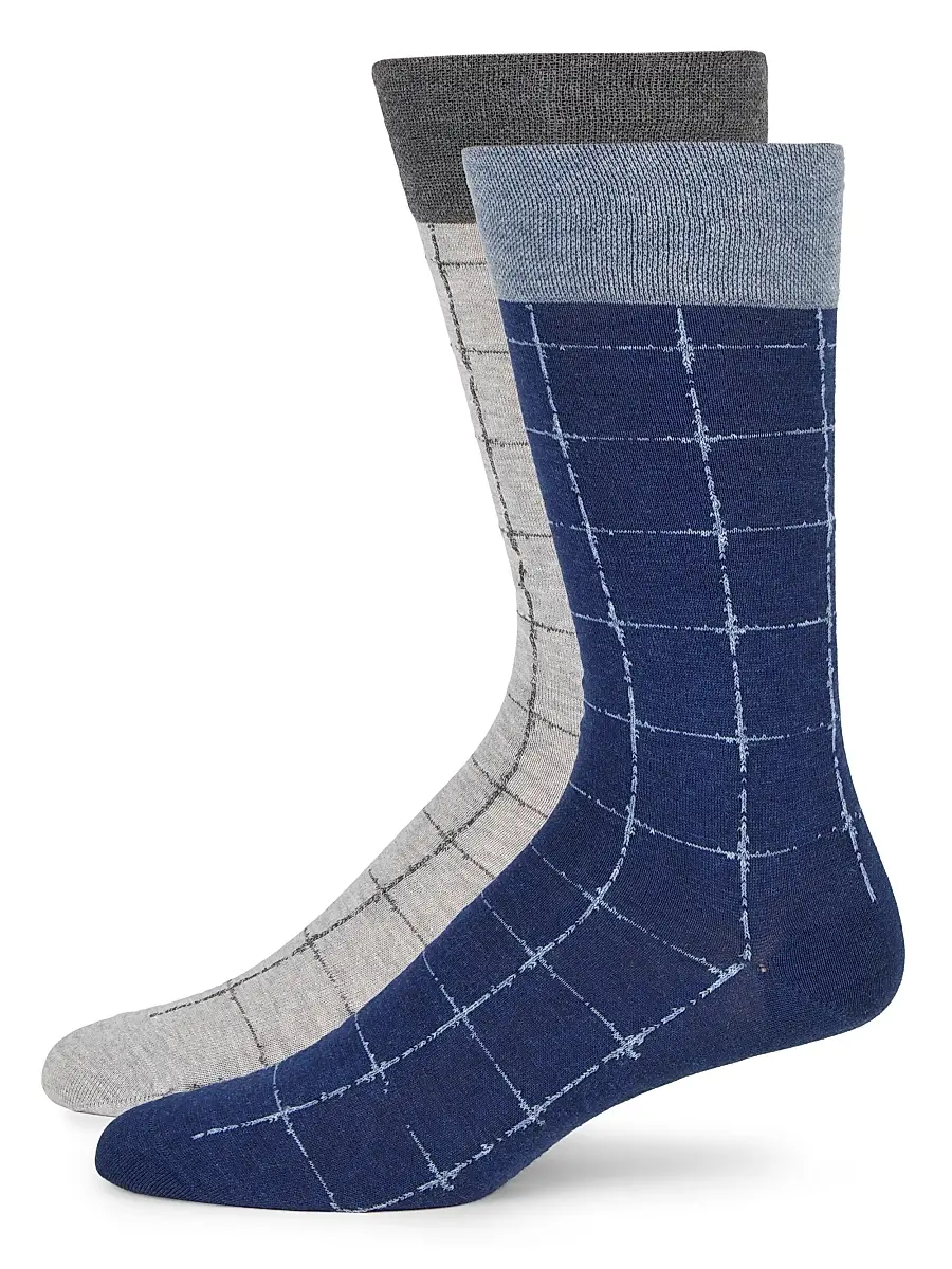 Men's Grid Classic Socks Set, 2-Pack Men's Grid Classic Socks Set, 2-Pack