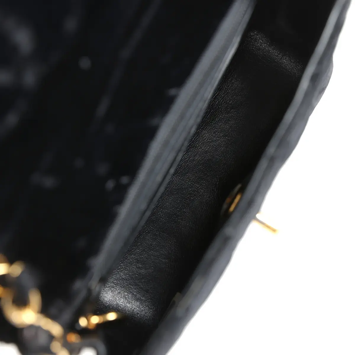 Chanel Vintage Chanel Mini Square Flap Bag Black Velvet Gold Hardware | Thumbnail 8