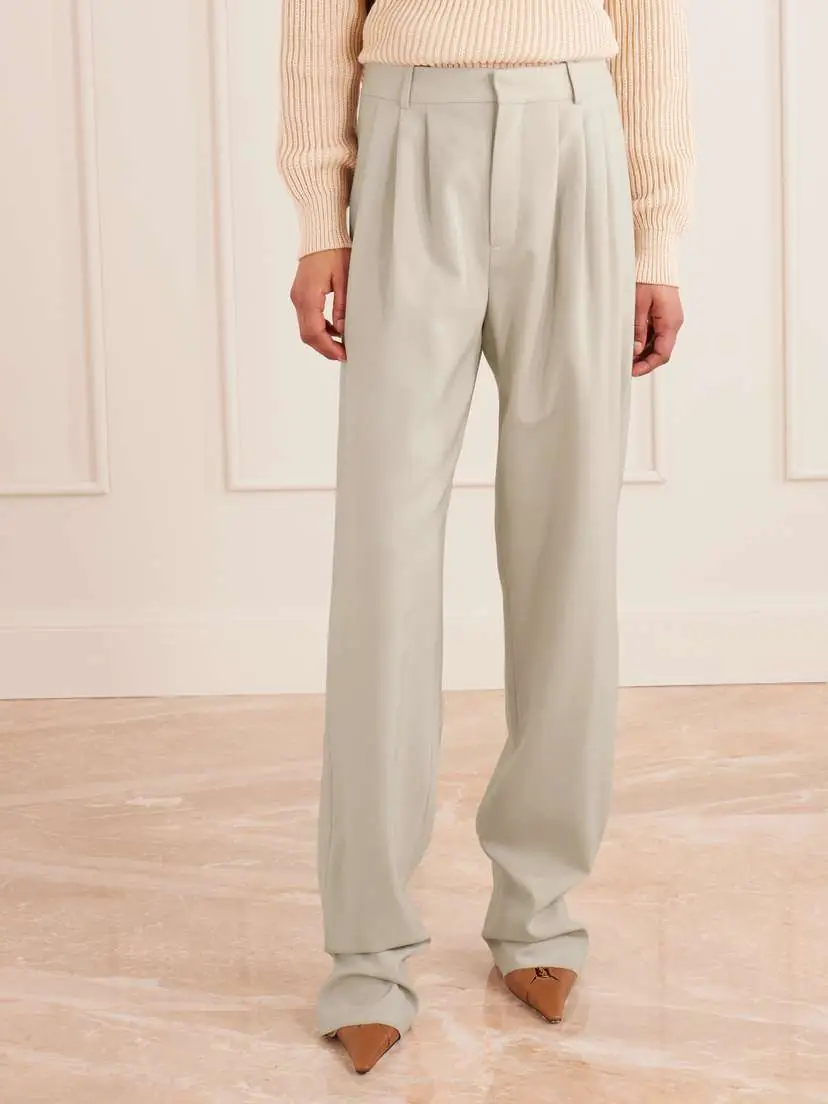 Saint Laurent Pleated Wool Straight-leg Pants | Thumbnail 3 Saint Laurent Pleated Wool Straight-leg Pants | Thumbnail 3