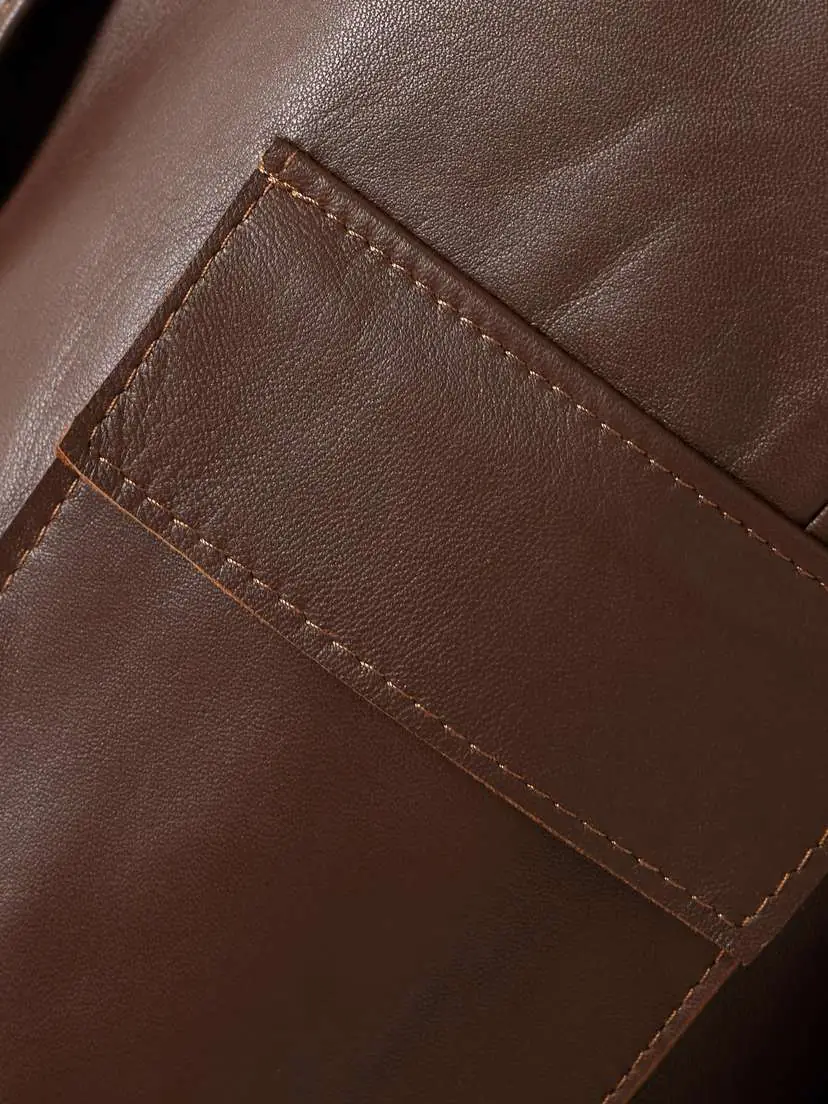 Nour Hammour Bleeker Cropped Paneled Leather Jacket | Thumbnail 5
