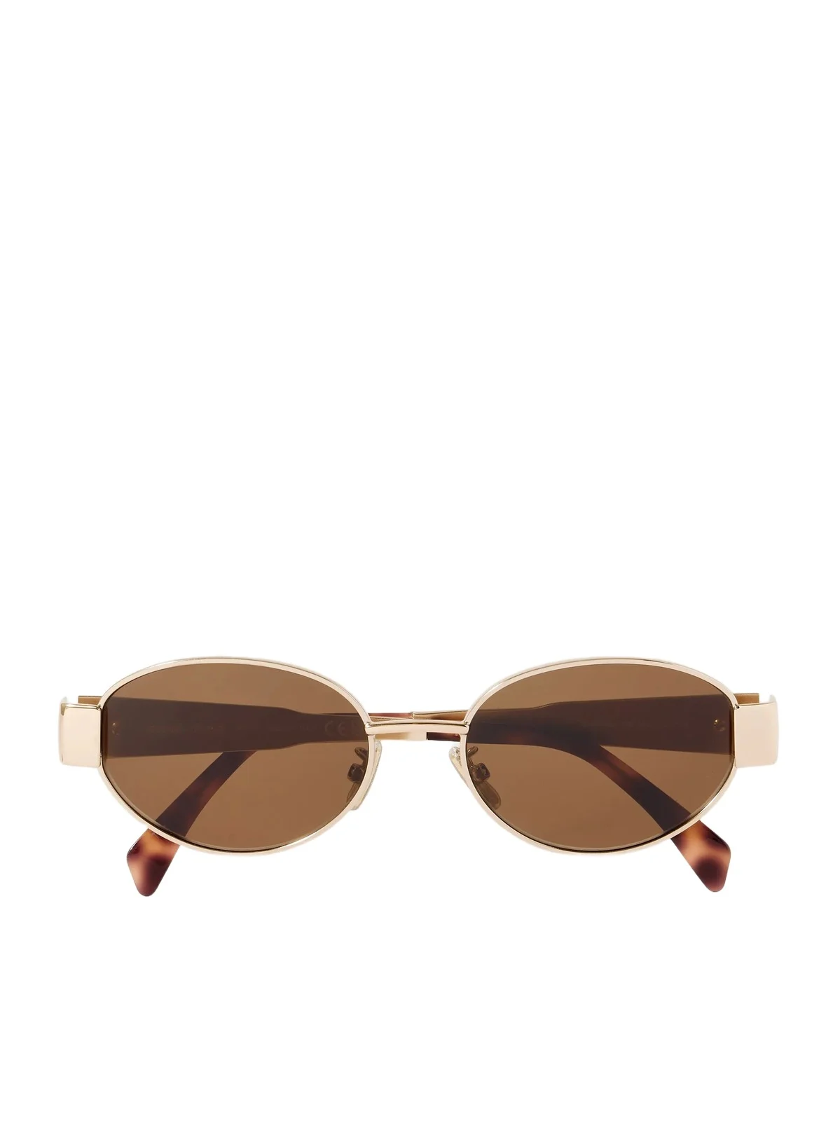 Oval-frame Rose Gold-tone And Tortoiseshell Acetate Sunglasses