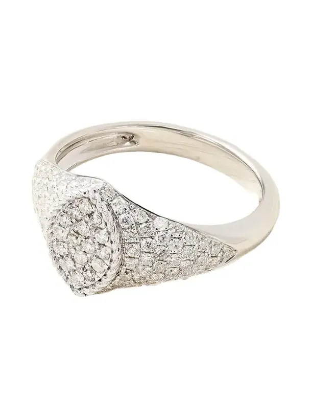 Baby Chevalière Marquise 9-karat White Gold Diamond Signet Ring Baby Chevalière Marquise 9-karat White Gold Diamond Signet Ring