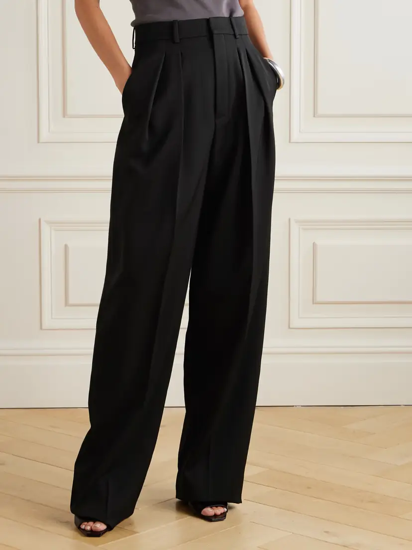 Saint Laurent Pleated Wool Wide-leg Pants | Thumbnail 3 Saint Laurent Pleated Wool Wide-leg Pants | Thumbnail 3