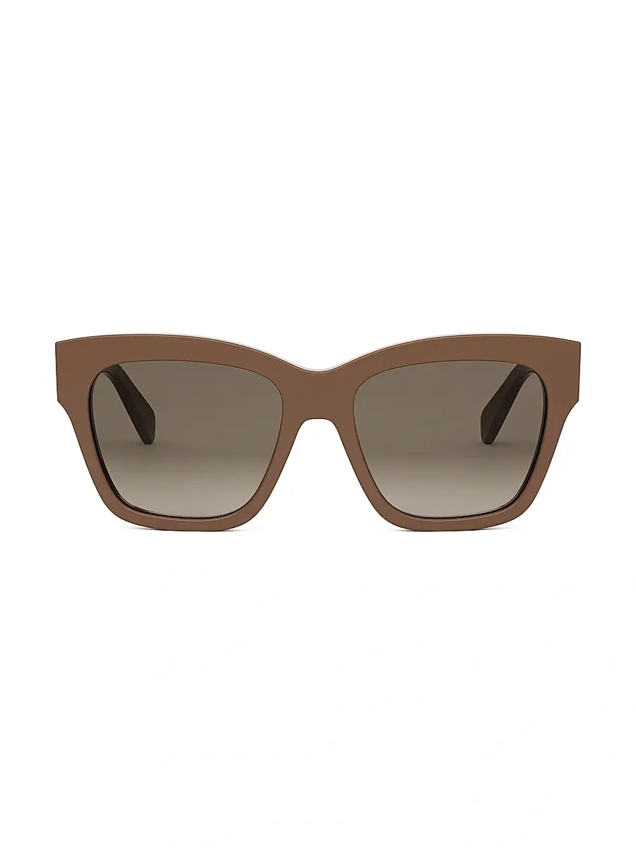 CELINE Women's Triomphe 55MM Geometric Sunglasses - Shiny Light Brown Gradient Brown | Thumbnail 2 CELINE Women's Triomphe 55MM Geometric Sunglasses - Shiny Light Brown Gradient Brown | Thumbnail 2