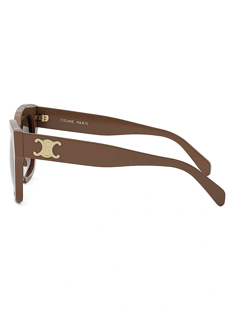 CELINE Women's Triomphe 55MM Geometric Sunglasses - Shiny Light Brown Gradient Brown | Thumbnail 3 CELINE Women's Triomphe 55MM Geometric Sunglasses - Shiny Light Brown Gradient Brown | Thumbnail 3