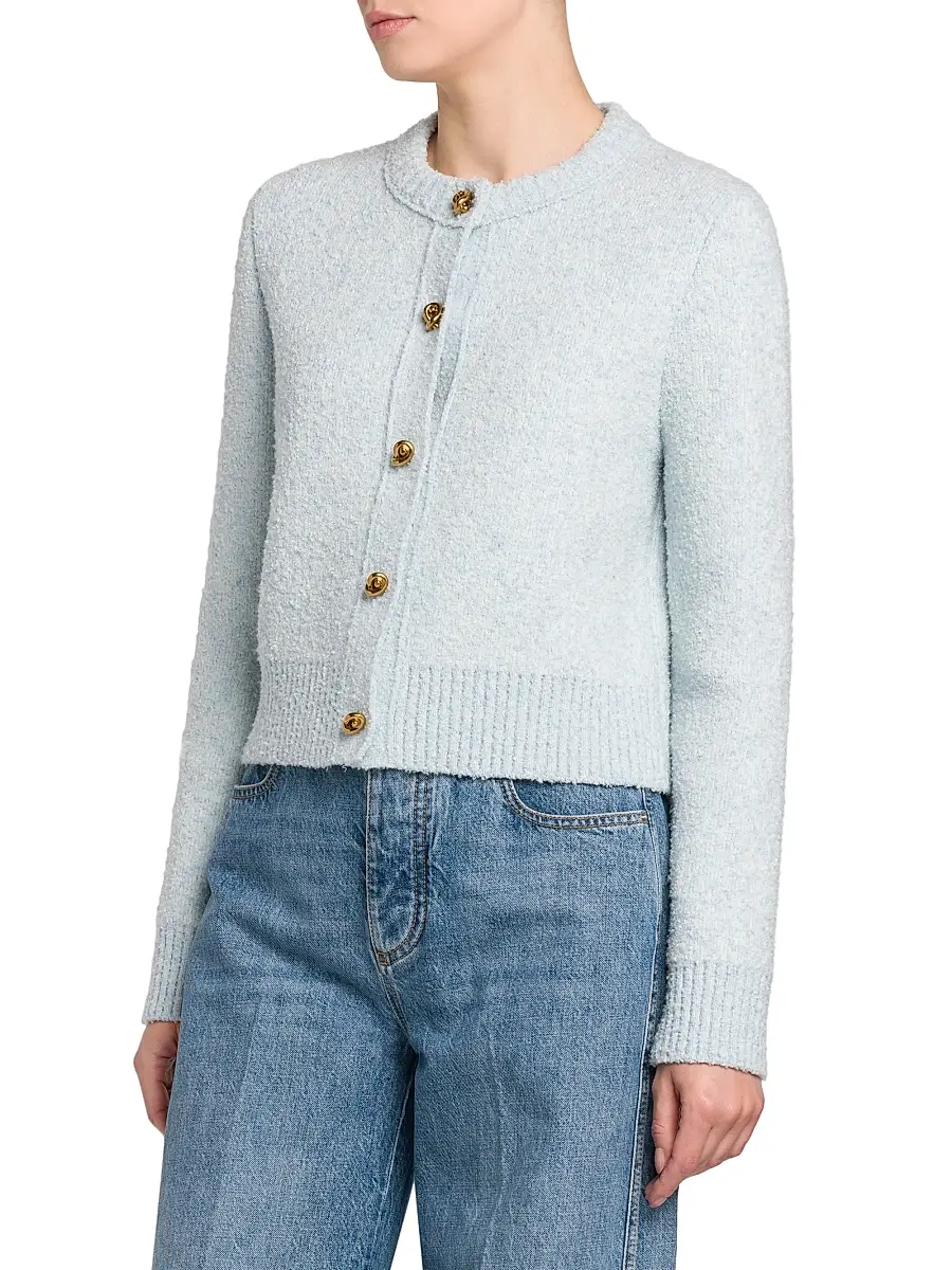 Bottega Veneta Women's Bouclé Knit Crewneck Cardigan | Thumbnail 4 Bottega Veneta Women's Bouclé Knit Crewneck Cardigan | Thumbnail 4