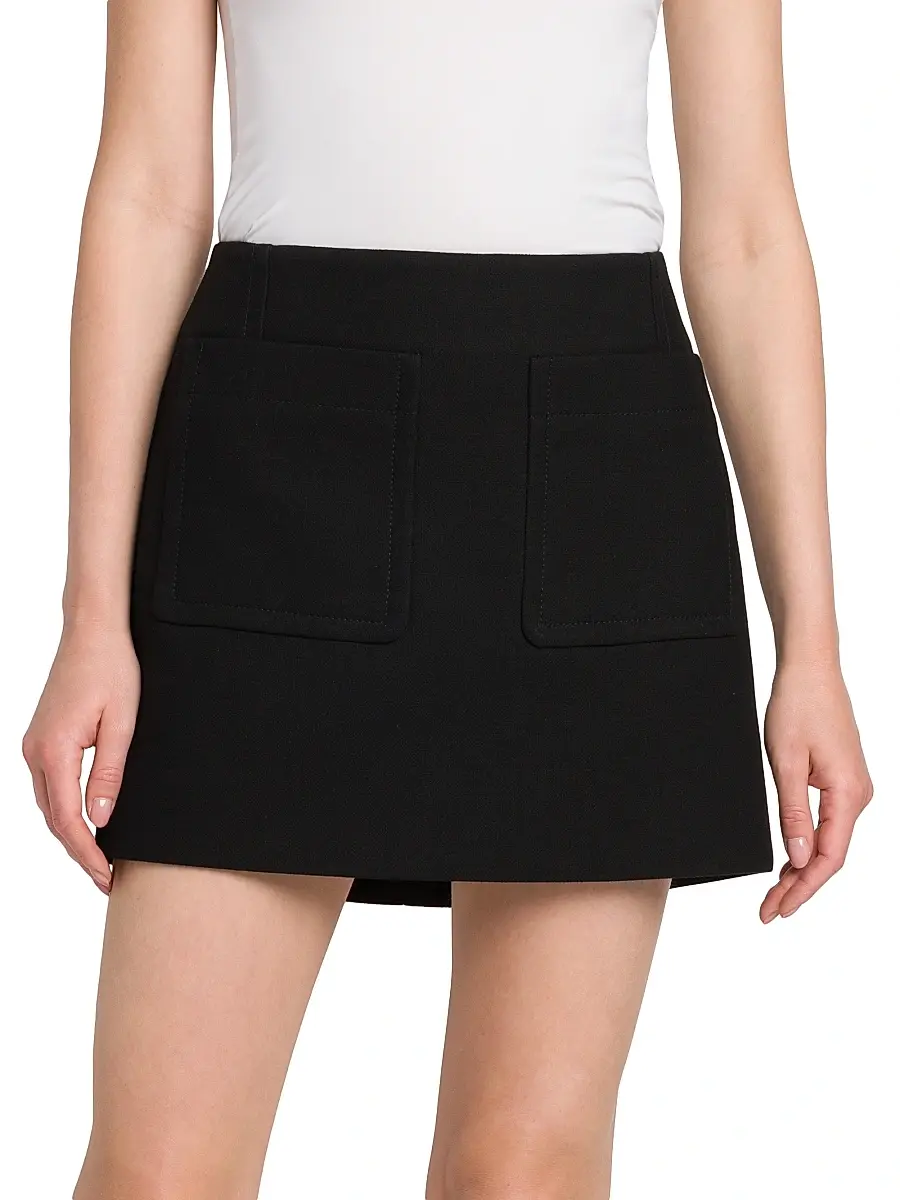 Bottega Veneta Women's Double Cotton A-Line Miniskirt | Thumbnail 3