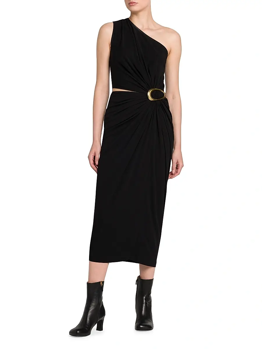 Bottega Veneta Women's Crepe Jersey Cut-Out Midi-Dress | Thumbnail 3 Bottega Veneta Women's Crepe Jersey Cut-Out Midi-Dress | Thumbnail 3