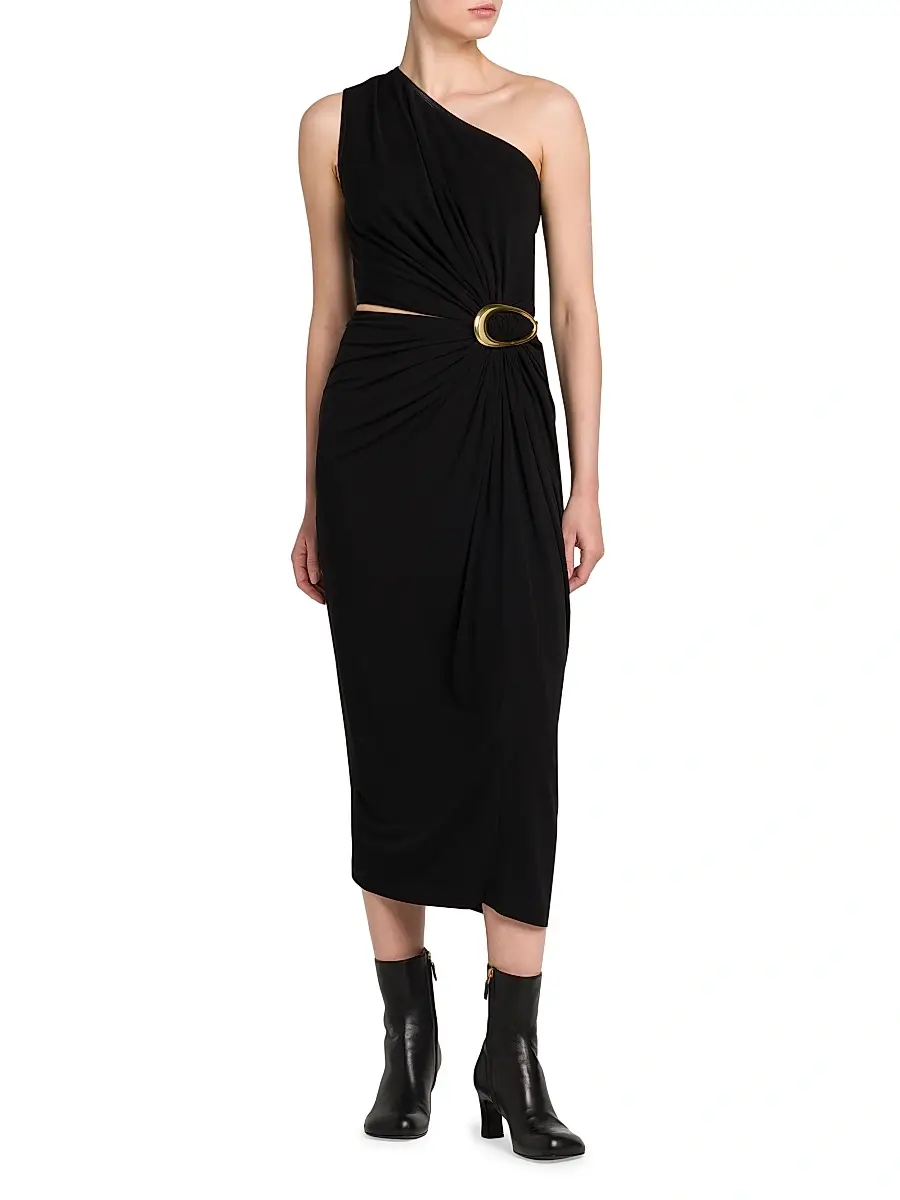 Bottega Veneta Women's Crepe Jersey Cut-Out Midi-Dress | Thumbnail 6 Bottega Veneta Women's Crepe Jersey Cut-Out Midi-Dress | Thumbnail 6