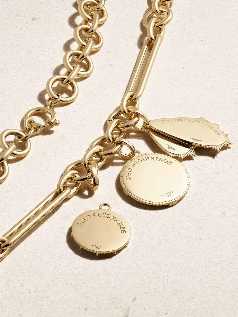 Foundrae New Beginnings Wings & Pause 18-karat Gold Diamond Necklace | Thumbnail 3