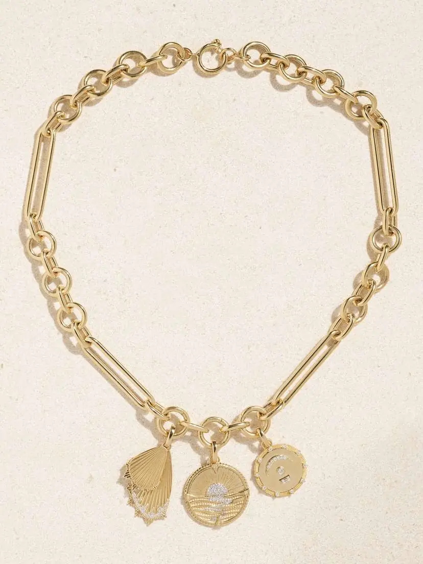 Foundrae New Beginnings Wings & Pause 18-karat Gold Diamond Necklace | Thumbnail 4