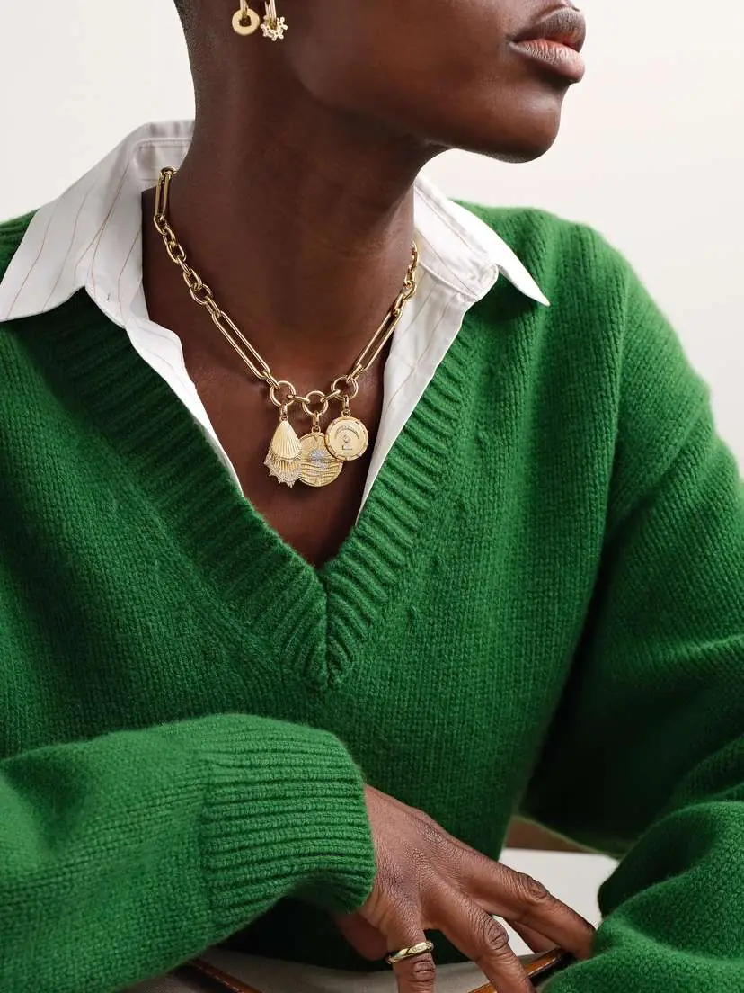 Foundrae New Beginnings Wings & Pause 18-karat Gold Diamond Necklace | Thumbnail 5