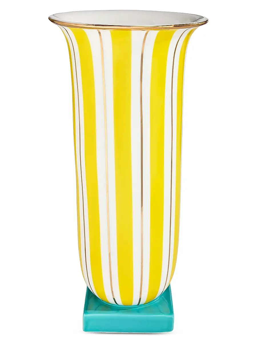 Jonathan Adler Portofino Flared Tall Vase - Yellow Green | Image 1 Jonathan Adler Portofino Flared Tall Vase - Yellow Green | Image 1