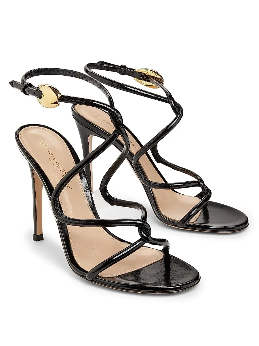 Gianvito Rossi Women's Mamba 105MM Leather Sandals - Black | Thumbnail 2 Gianvito Rossi Women's Mamba 105MM Leather Sandals - Black | Thumbnail 2