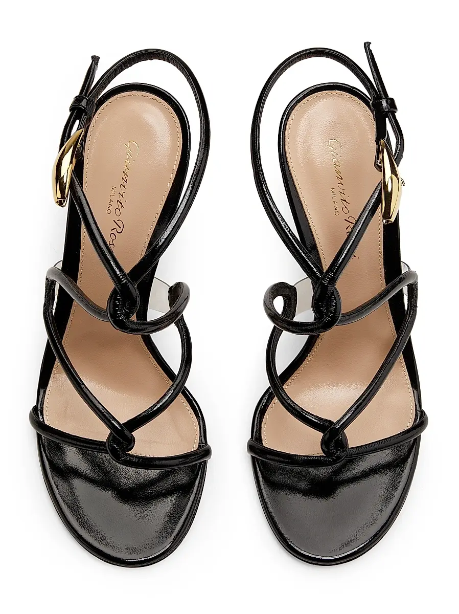 Gianvito Rossi Women's Mamba 105MM Leather Sandals - Black | Thumbnail 4 Gianvito Rossi Women's Mamba 105MM Leather Sandals - Black | Thumbnail 4