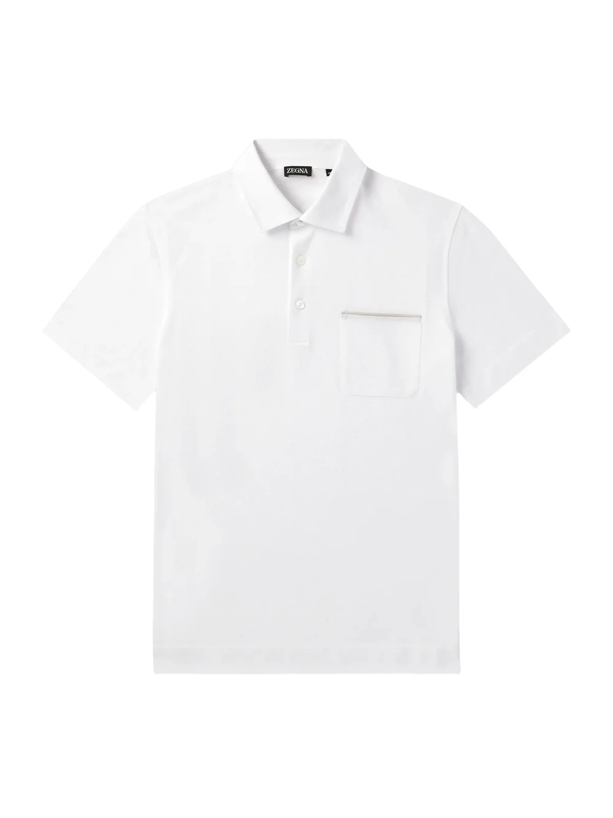 Leather-Trimmed Cotton-Piqué Polo Shirt - Men Leather-Trimmed Cotton-Piqué Polo Shirt - Men