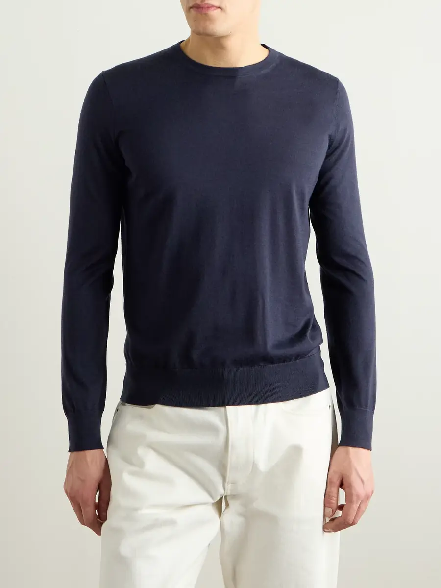 Zegna Cashmere and Silk-Blend Sweater - Men | Thumbnail 3 Zegna Cashmere and Silk-Blend Sweater - Men | Thumbnail 3