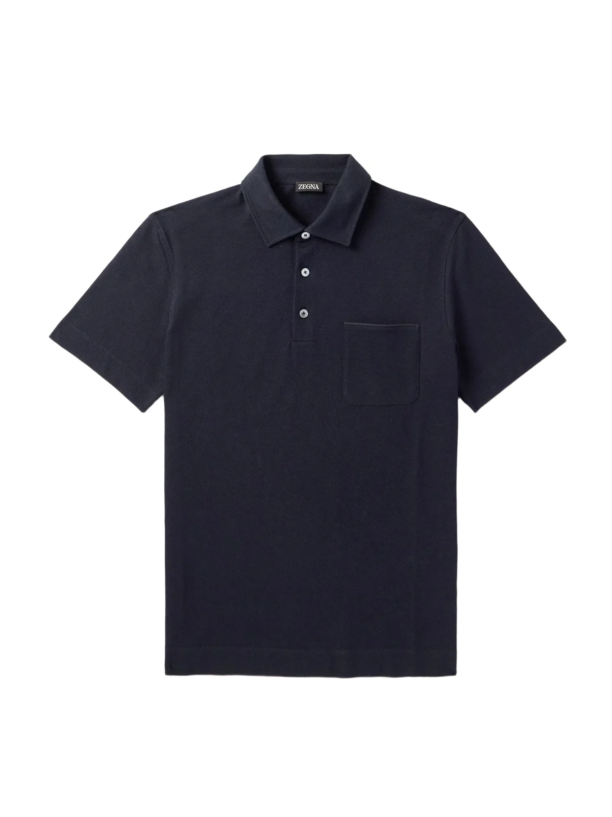 Zegna Slim-Fit Leather-Trimmed Cotton-Piqué Polo Shirt - Men
