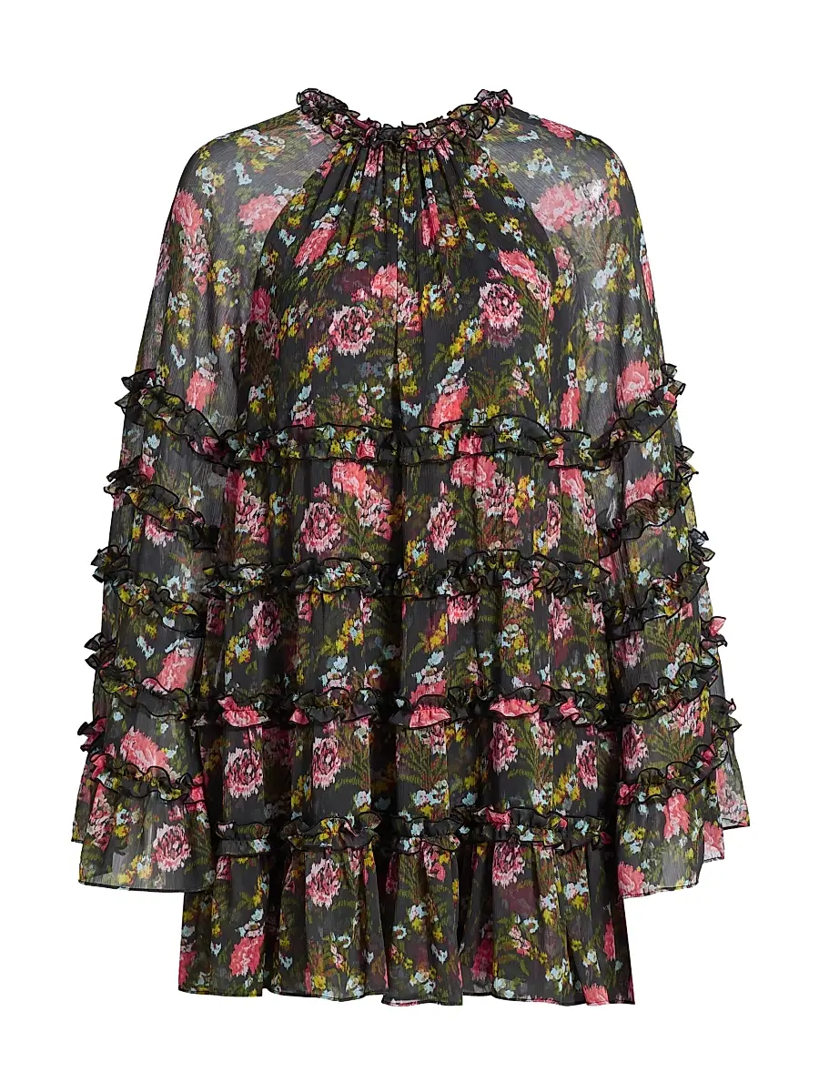 Cinq à Sept Women's Sunniva Impressionist Floral Minidress - Lavastone Multi | Image 1 Cinq à Sept Women's Sunniva Impressionist Floral Minidress - Lavastone Multi | Image 1