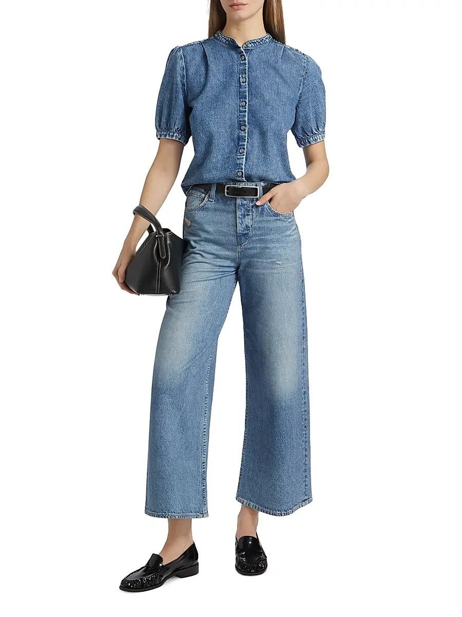 rag & bone Women's rb Miramar Sofie Ankle Wide-Leg Pants | Thumbnail 2