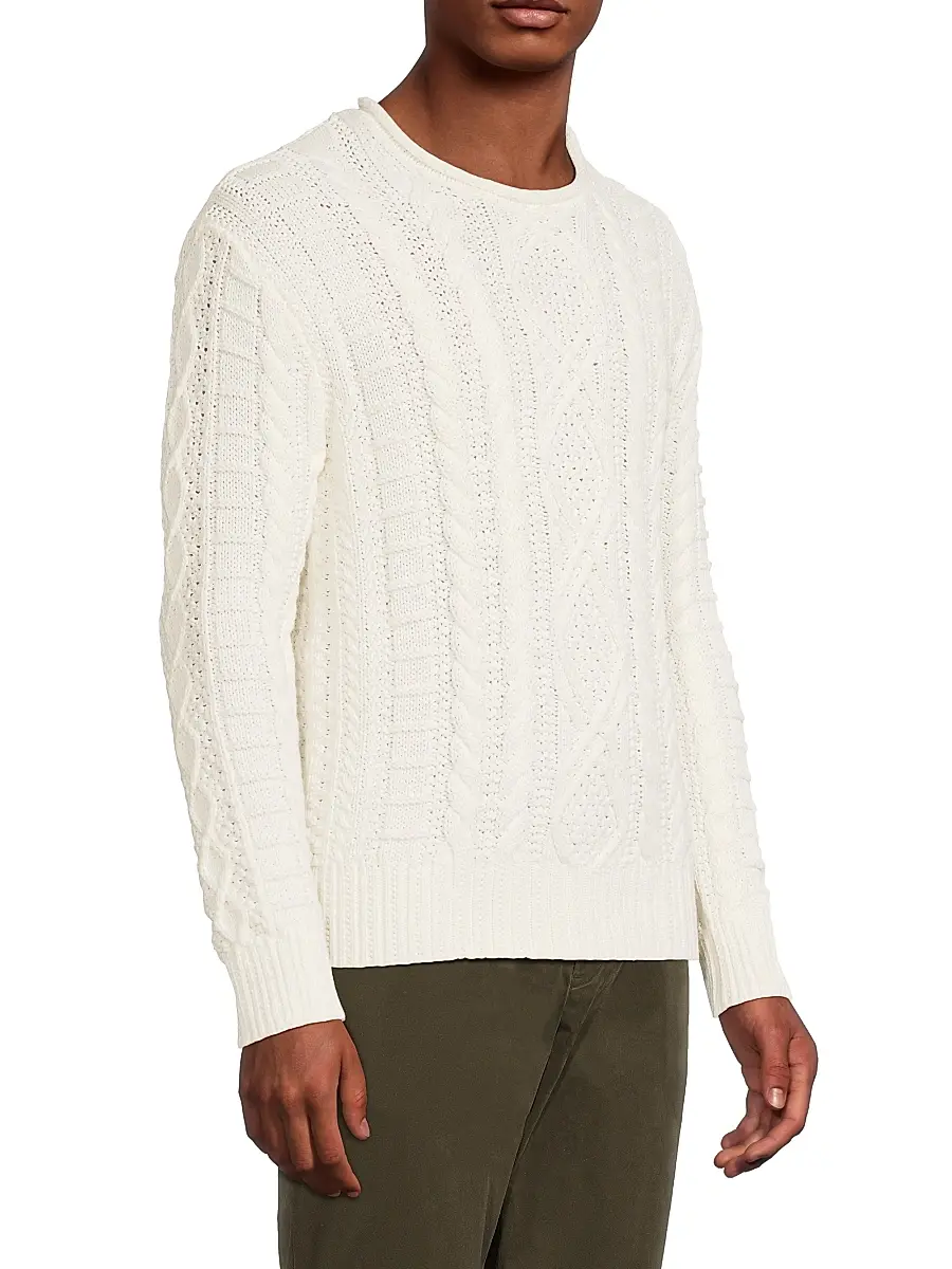 Polo Ralph Lauren Men's Aran-Knit Cotton Rollneck Sweater | Thumbnail 4 Polo Ralph Lauren Men's Aran-Knit Cotton Rollneck Sweater | Thumbnail 4