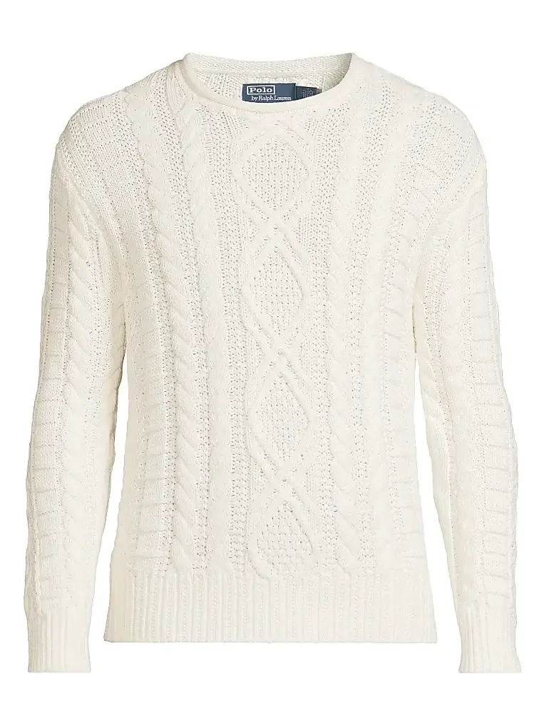 Polo Ralph Lauren Men's Aran-Knit Cotton Rollneck Sweater
