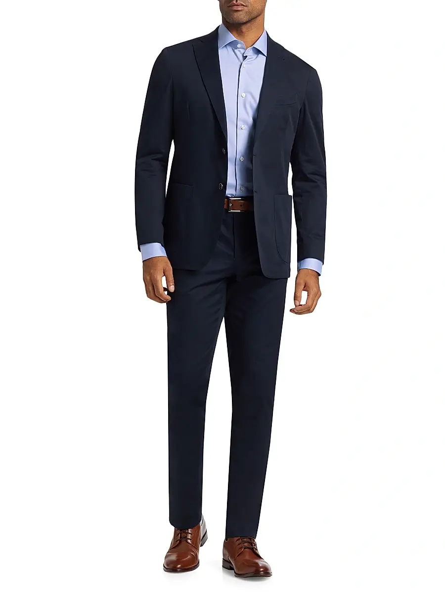 Saks Fifth Avenue Men's Cotton Classic Dress Shirt - Light Blue | Thumbnail 2 Saks Fifth Avenue Men's Cotton Classic Dress Shirt - Light Blue | Thumbnail 2