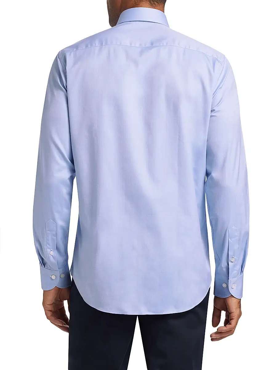 Saks Fifth Avenue Men's Cotton Classic Dress Shirt - Light Blue | Thumbnail 5 Saks Fifth Avenue Men's Cotton Classic Dress Shirt - Light Blue | Thumbnail 5
