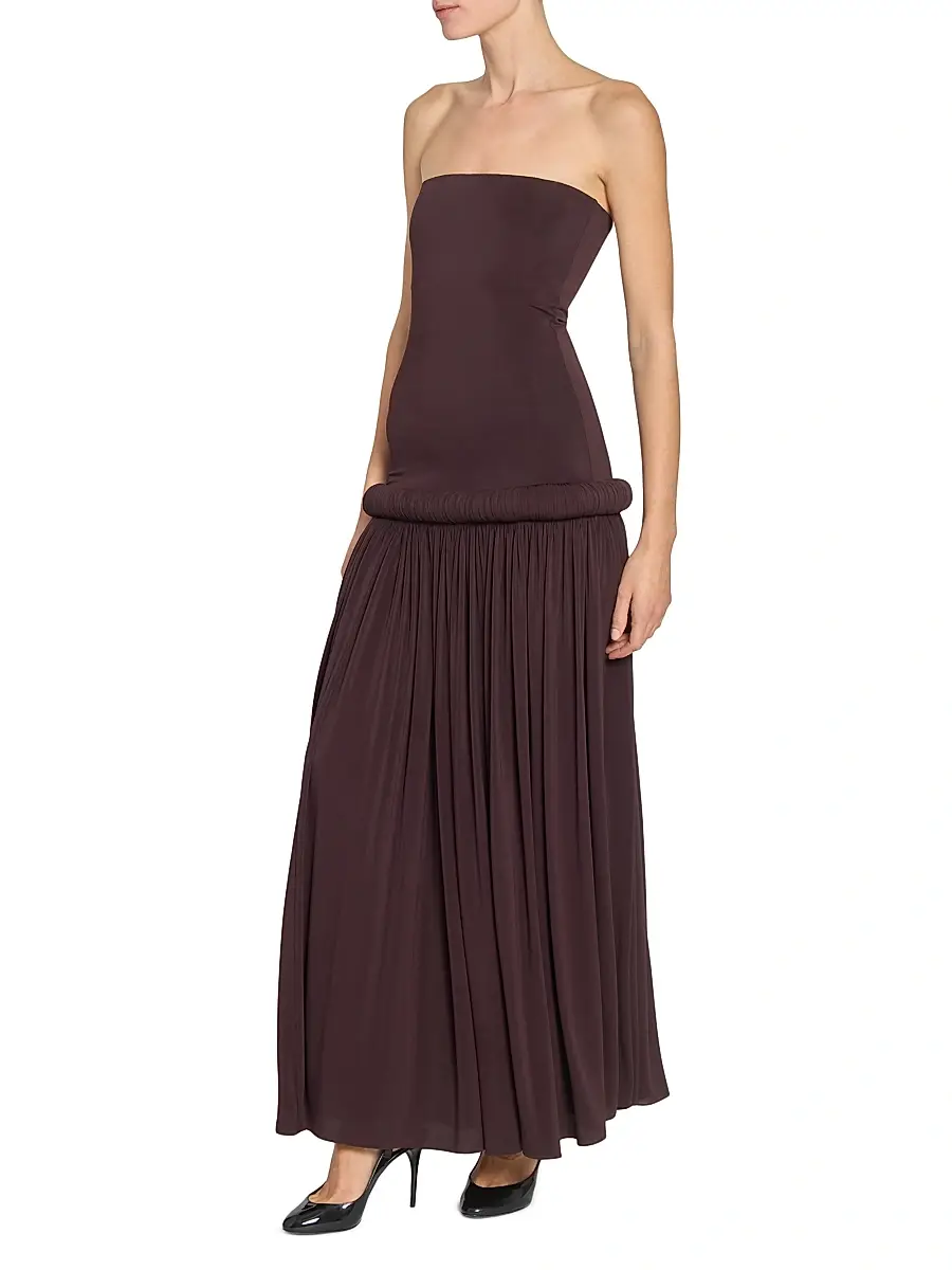 Alaïa Women's Long Pipe Strapless Maxi Dress - Acajou | Thumbnail 4 Alaïa Women's Long Pipe Strapless Maxi Dress - Acajou | Thumbnail 4
