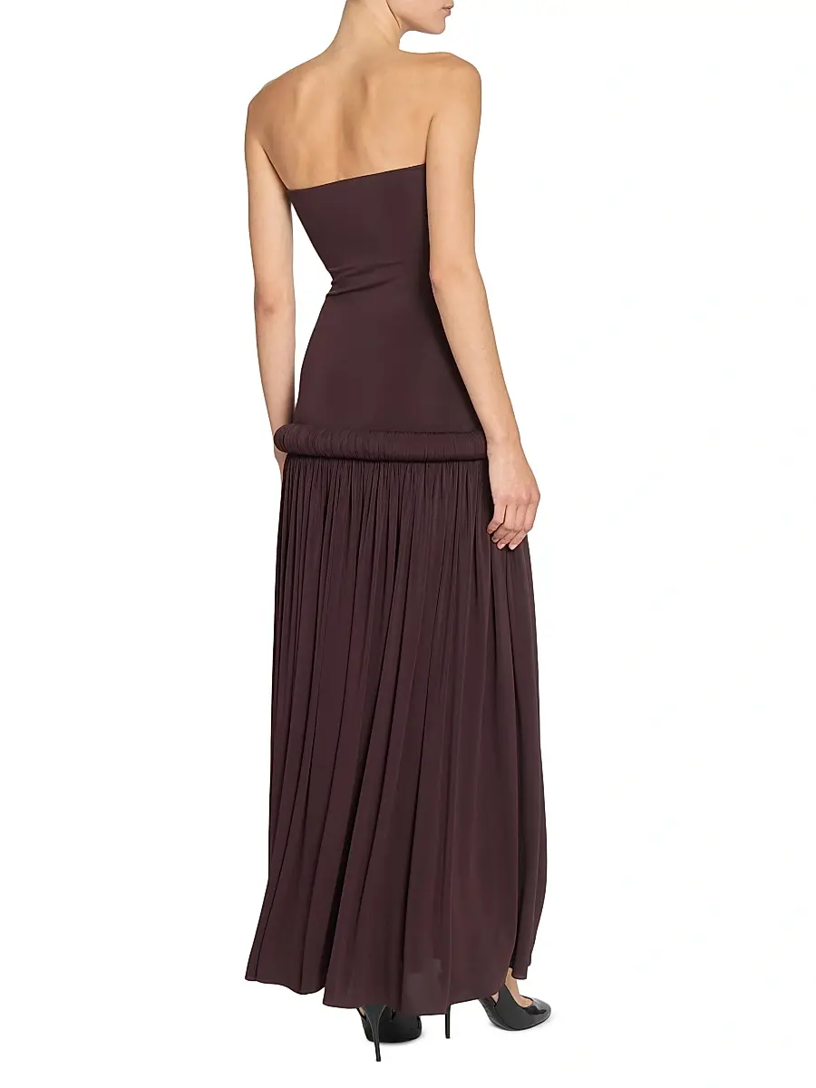 Alaïa Women's Long Pipe Strapless Maxi Dress - Acajou | Thumbnail 5 Alaïa Women's Long Pipe Strapless Maxi Dress - Acajou | Thumbnail 5