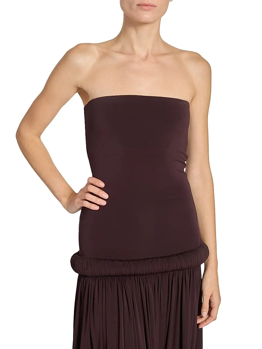 Alaïa Women's Long Pipe Strapless Maxi Dress - Acajou | Thumbnail 6 Alaïa Women's Long Pipe Strapless Maxi Dress - Acajou | Thumbnail 6