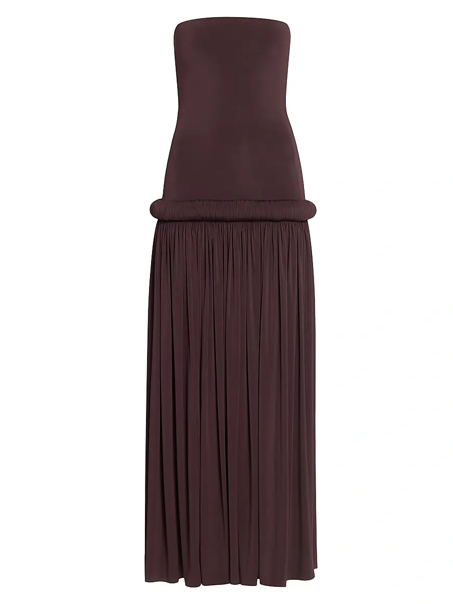 Women's Long Pipe Strapless Maxi Dress - Acajou