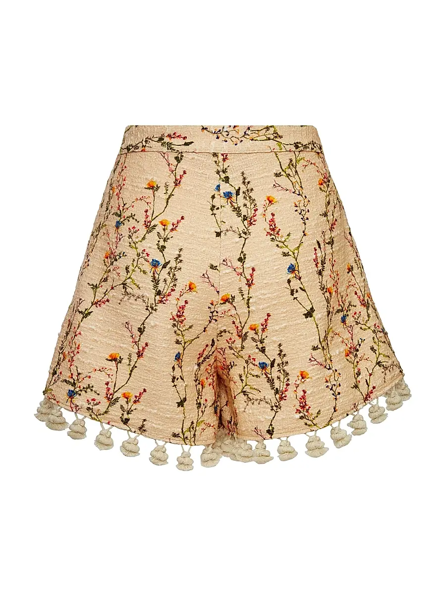 La DoubleJ Women's Playa Shorts with Tassels - Primavera Tweed Cream | Thumbnail 2 La DoubleJ Women's Playa Shorts with Tassels - Primavera Tweed Cream | Thumbnail 2
