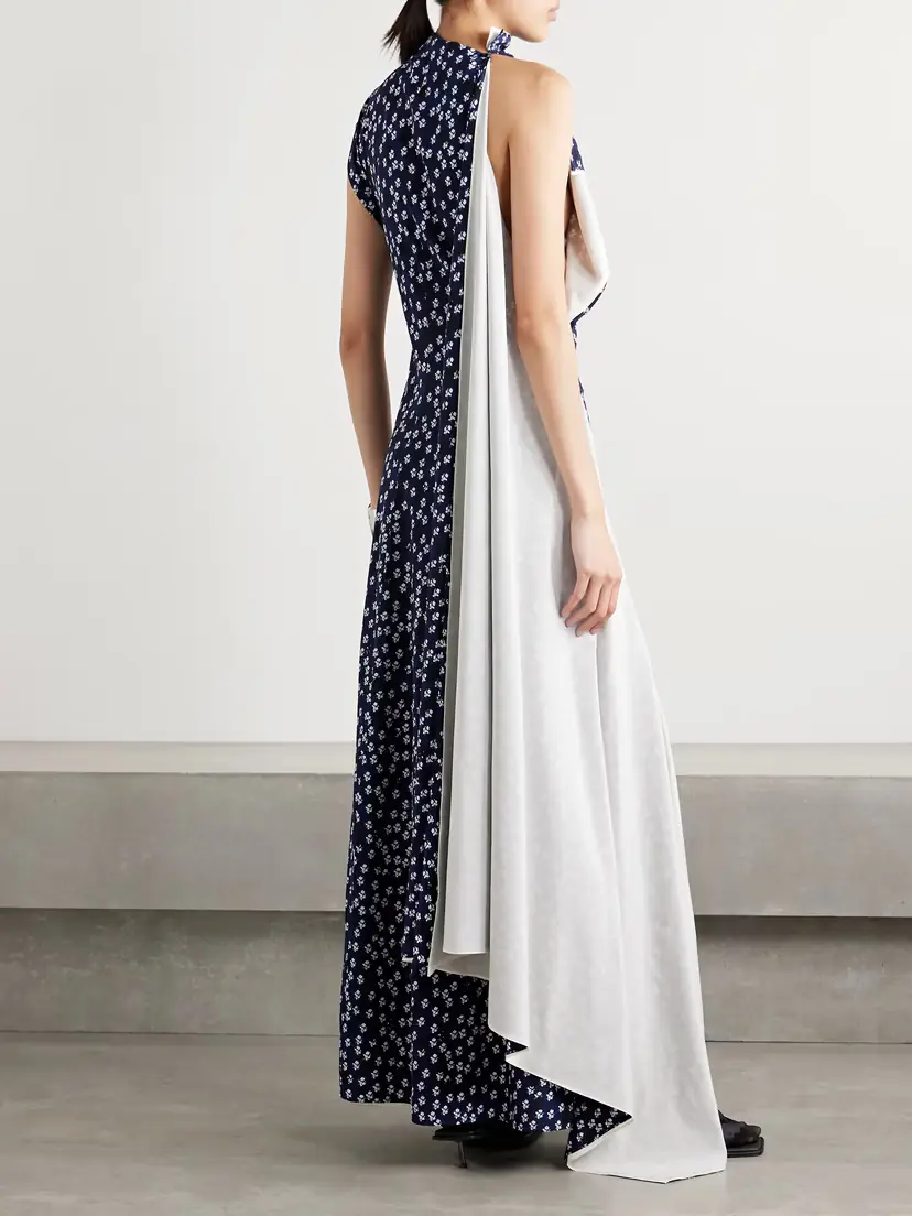 Proenza Schouler Devyn Asymmetric Draped Floral-print Poplin Maxi Dress | Thumbnail 3 Proenza Schouler Devyn Asymmetric Draped Floral-print Poplin Maxi Dress | Thumbnail 3