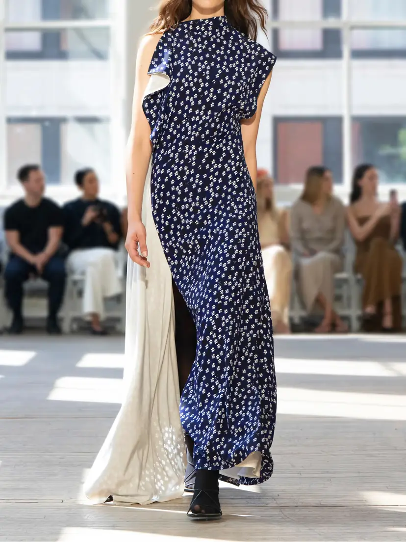 Proenza Schouler Devyn Asymmetric Draped Floral-print Poplin Maxi Dress | Thumbnail 4 Proenza Schouler Devyn Asymmetric Draped Floral-print Poplin Maxi Dress | Thumbnail 4