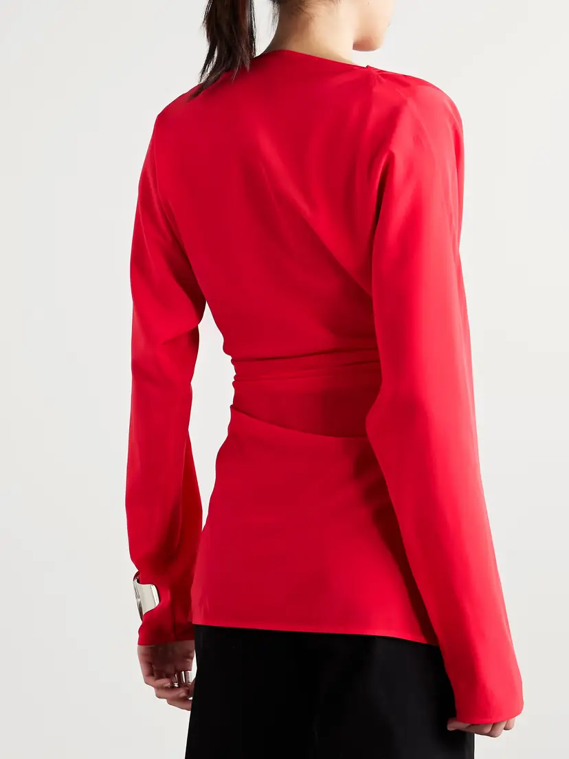 Proenza Schouler Keegan Gathered Crepe De Chine Top | Thumbnail 4