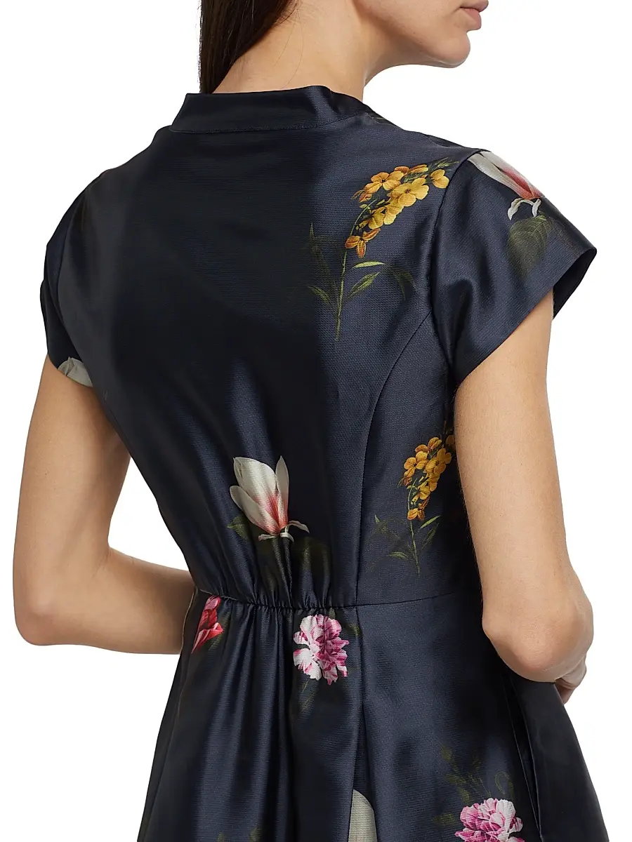SACHIN & BABI Women's Marta Floral Satin A-line Gown | Thumbnail 6