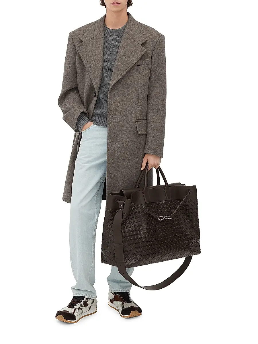 Bottega Veneta Men's Andiamo Voyager Intrecciato Leather Weekender - Fondant Vintage | Thumbnail 2 Bottega Veneta Men's Andiamo Voyager Intrecciato Leather Weekender - Fondant Vintage | Thumbnail 2