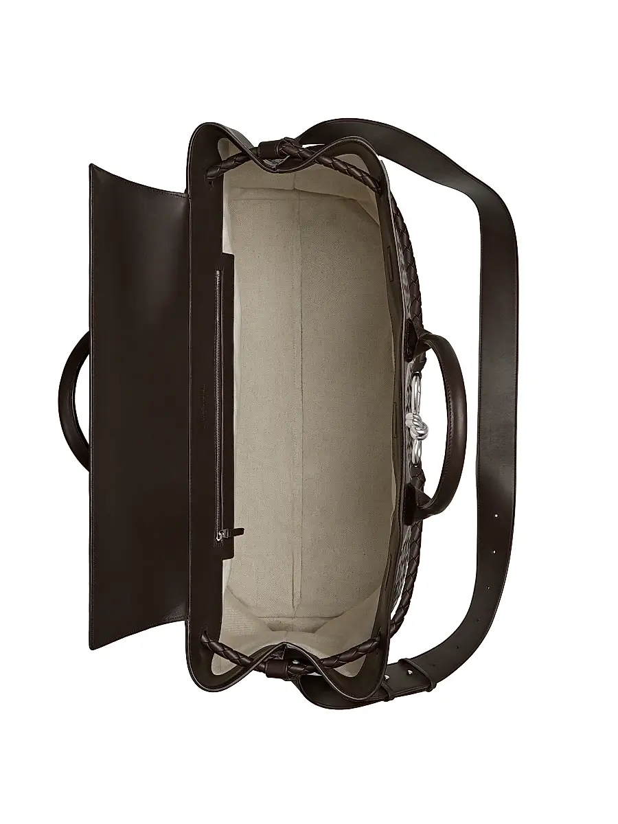 Bottega Veneta Men's Andiamo Voyager Intrecciato Leather Weekender - Fondant Vintage | Thumbnail 3 Bottega Veneta Men's Andiamo Voyager Intrecciato Leather Weekender - Fondant Vintage | Thumbnail 3