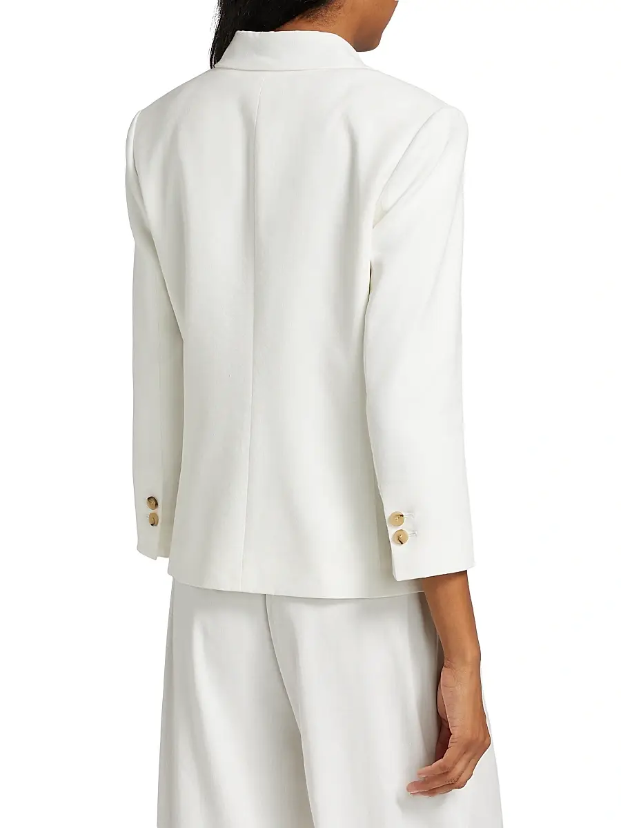 Vince Women's Shrunken Stretch Linen-Blend Blazer | Thumbnail 5 Vince Women's Shrunken Stretch Linen-Blend Blazer | Thumbnail 5