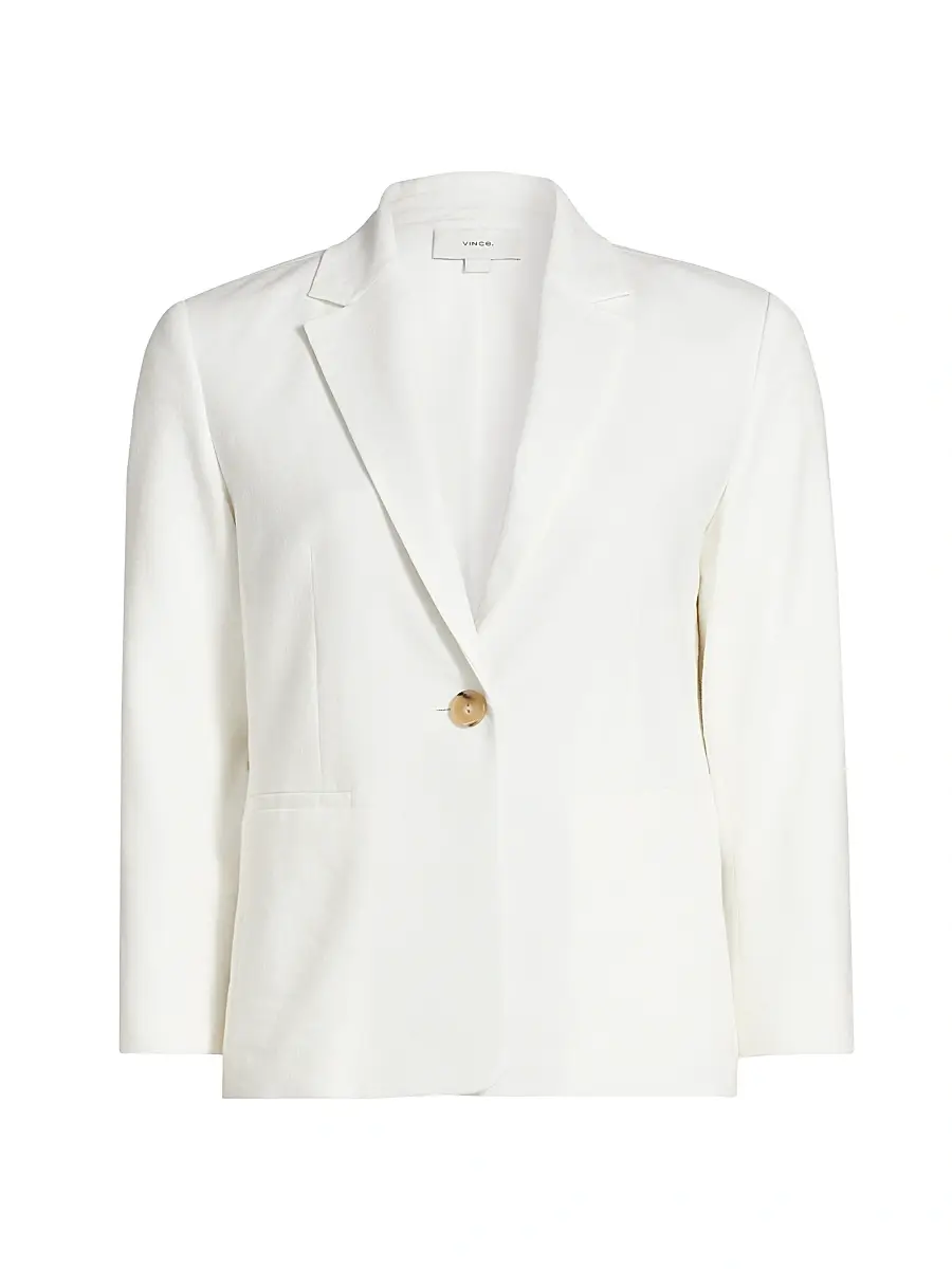 Vince Women's Shrunken Stretch Linen-Blend Blazer
