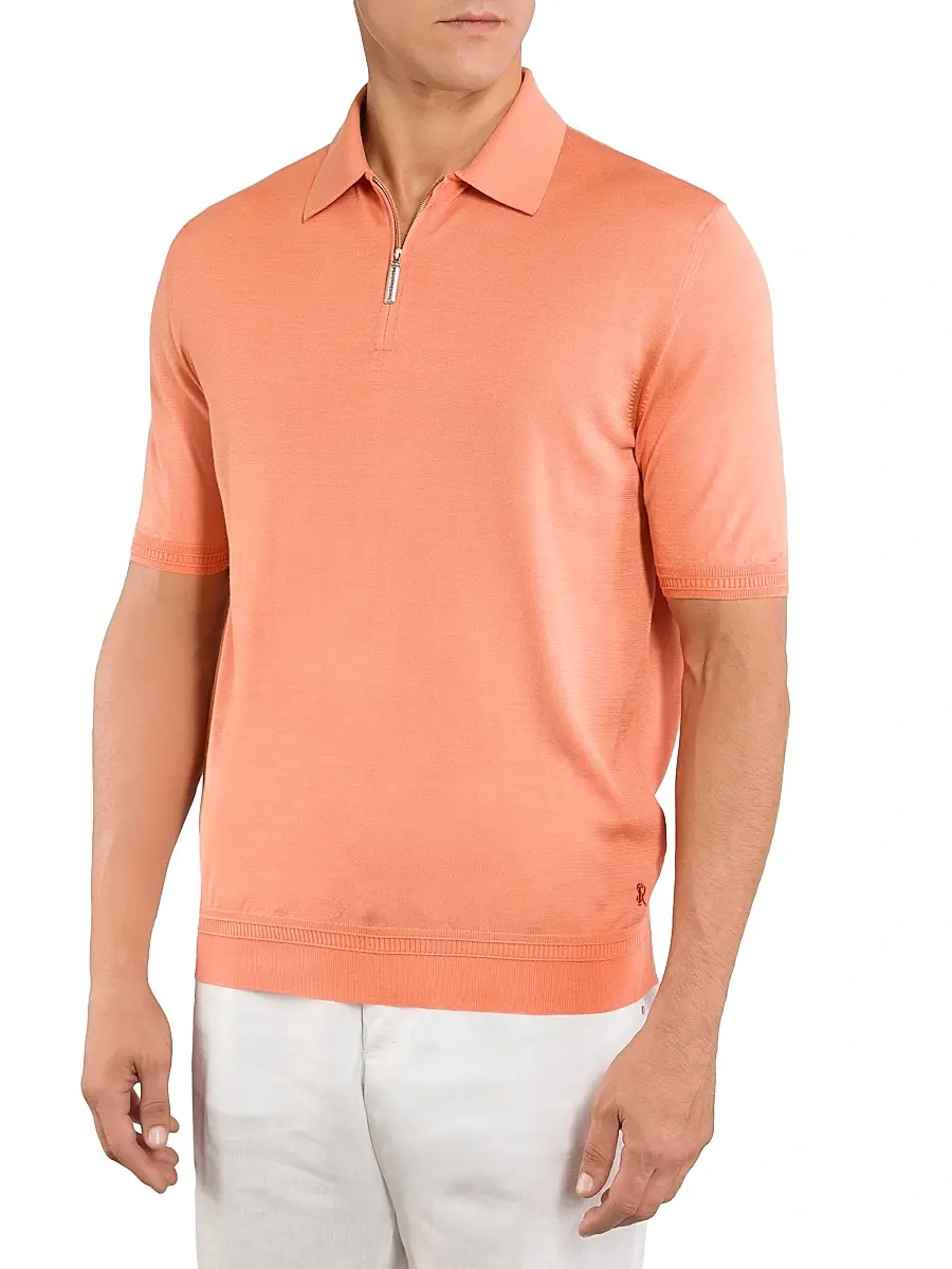 Stefano Ricci Men's Zip Polo Shirt | Thumbnail 2