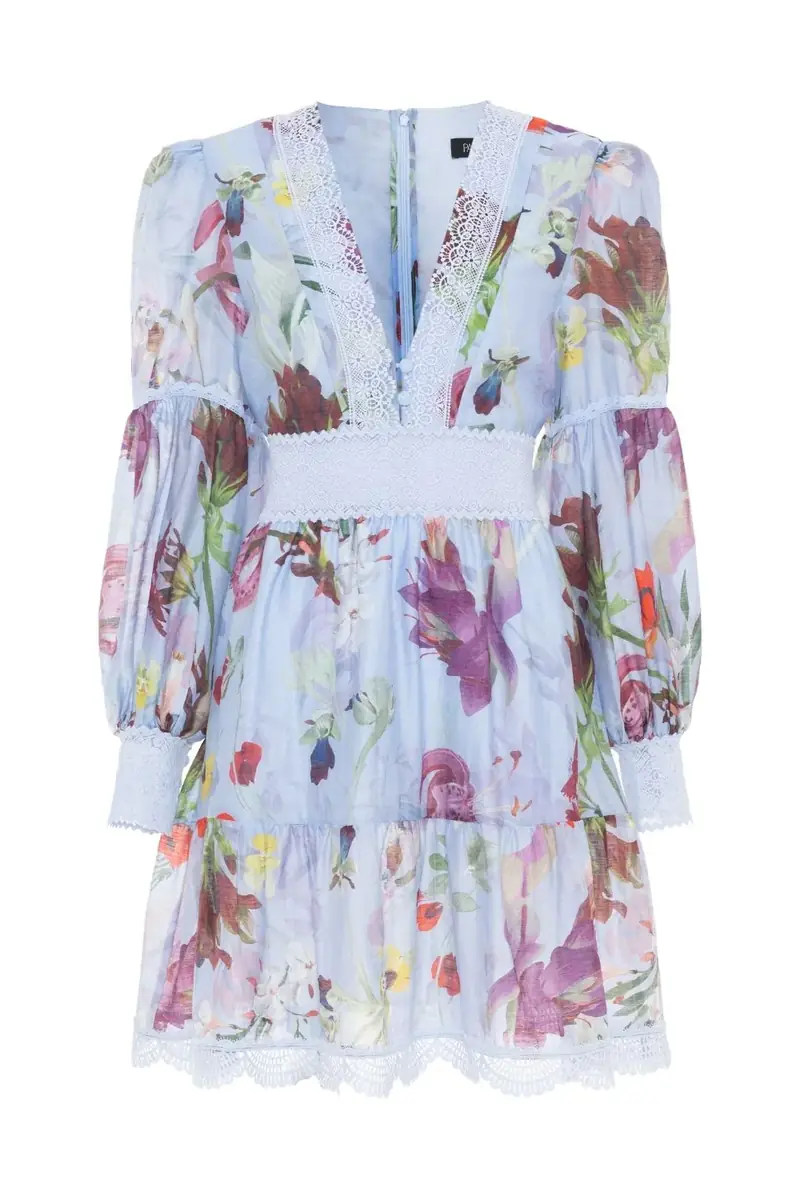 PatBo LILY FLOWER LONG SLEEVE PLUNGE MINI DRESS | Thumbnail 8 PatBo LILY FLOWER LONG SLEEVE PLUNGE MINI DRESS | Thumbnail 8